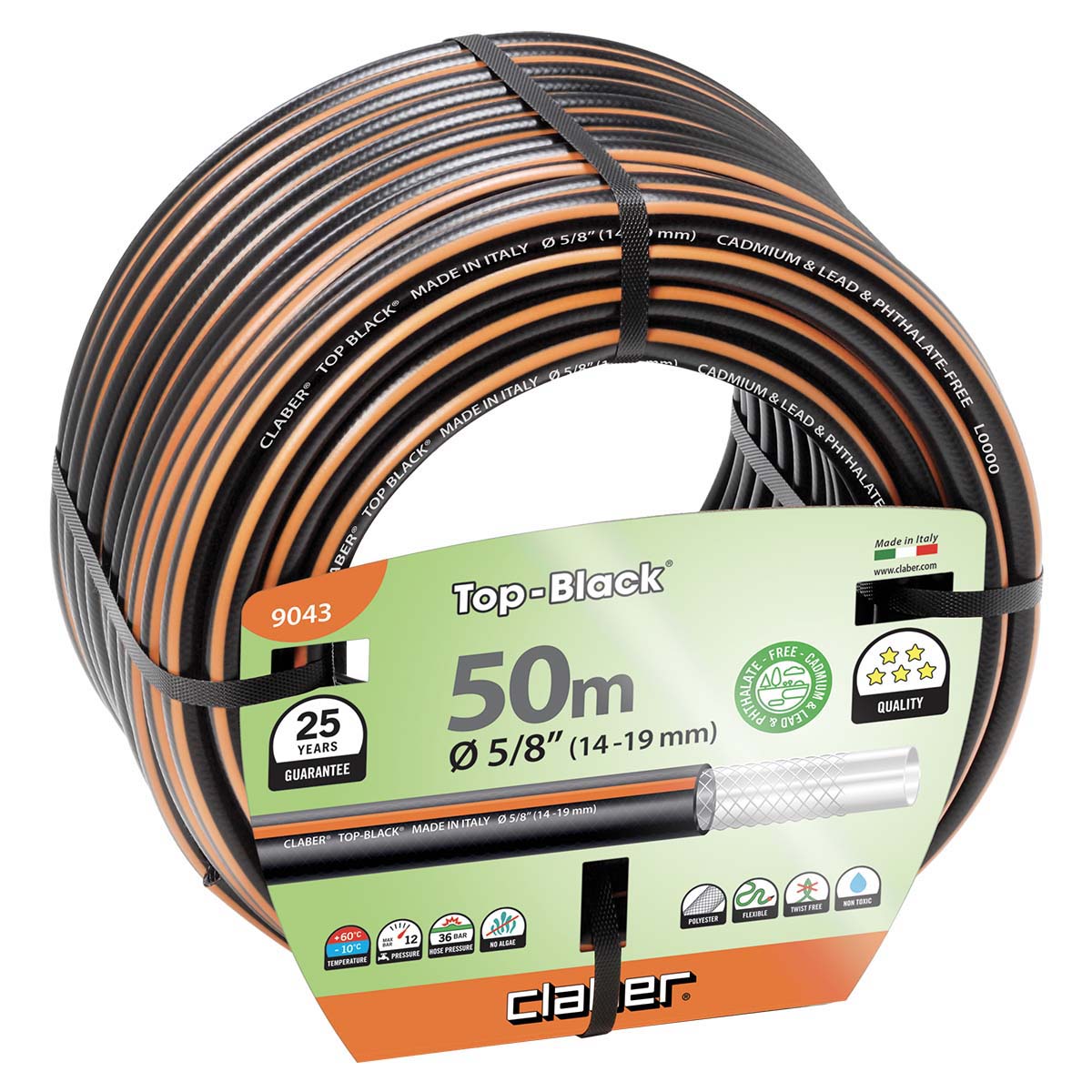 "TOP-BLACK" CLABER ΑΤΟΞΙΚΟ ΛΑΣΤΙΧΟ 5/8 50 Μ (ΜΑΥΡΟ) "TOP-BLACK" CLABER ΑΤΟΞΙΚΟ ΛΑΣΤΙΧΟ 5/8 50 Μ (ΜΑΥΡΟ)
