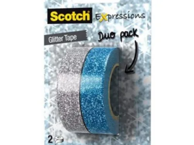 ΤΑΙΝΙΕΣ GLITTER SCOTCH EXPRESSIONS TAPE 2-PACK ΑΣΗΜΙ & ΜΠΛΕ 15mmx5m | Οικιακά προϊόντα>Καταναλωτικά προϊόντα 3M - Supergarden.gr