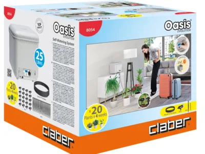 ΣΕΤ CLABER 8054 OASIS για 20 φυτά εσωτερικού χώρου με δοχείο 25lt & προγραμματιστή | Αυτόματο Πότισμα>Προγραμματιστές Μπαταρίας - Supergarden.gr